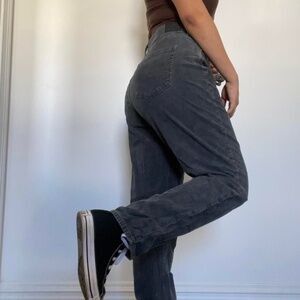 NWT American Eagle Outfitters Corduroy Mom Jeans Gray Women Size 8 High Waisted